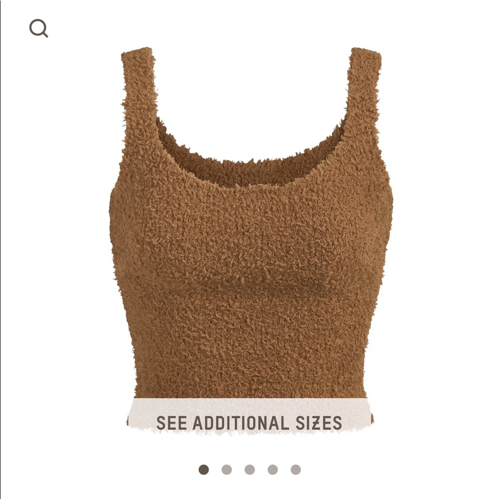 Skims Cozy Knit Tank - Camel